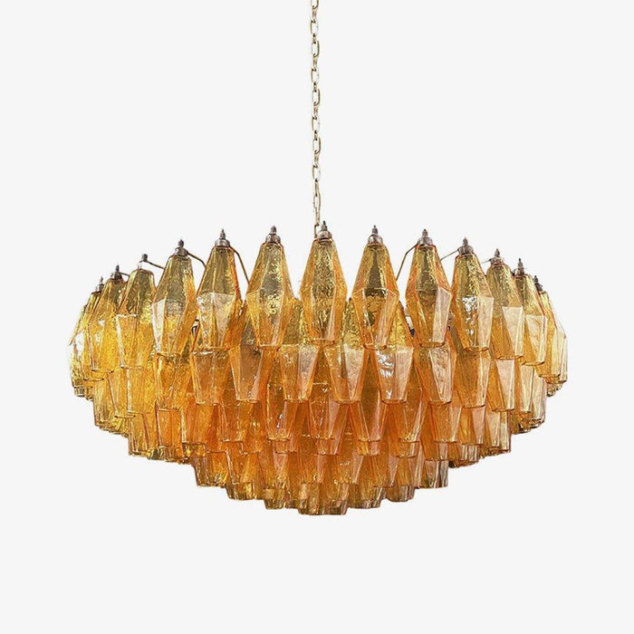 Murano Rhombus Amber Glass Chandelier-DWHOME