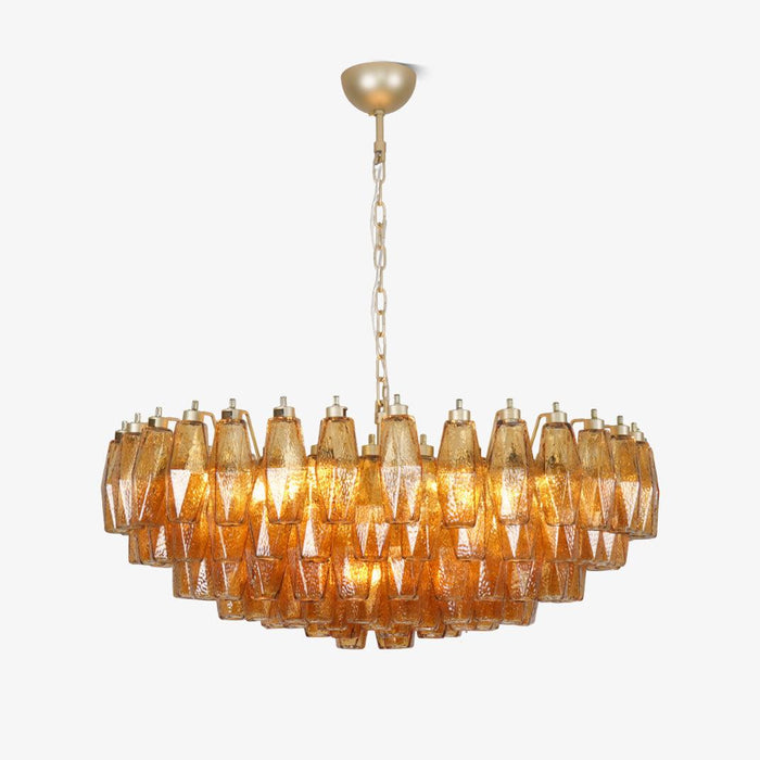 Murano Rhombus Amber Glass Chandelier-DWHOME