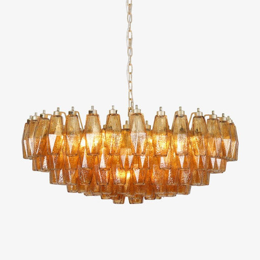 Murano Rhombus Amber Glass Chandelier-DWHOME