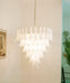 Murano White Glass Petals Chandelier-DWHOME