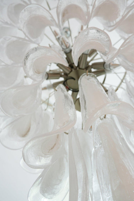 Murano White Glass Petals Chandelier-DWHOME