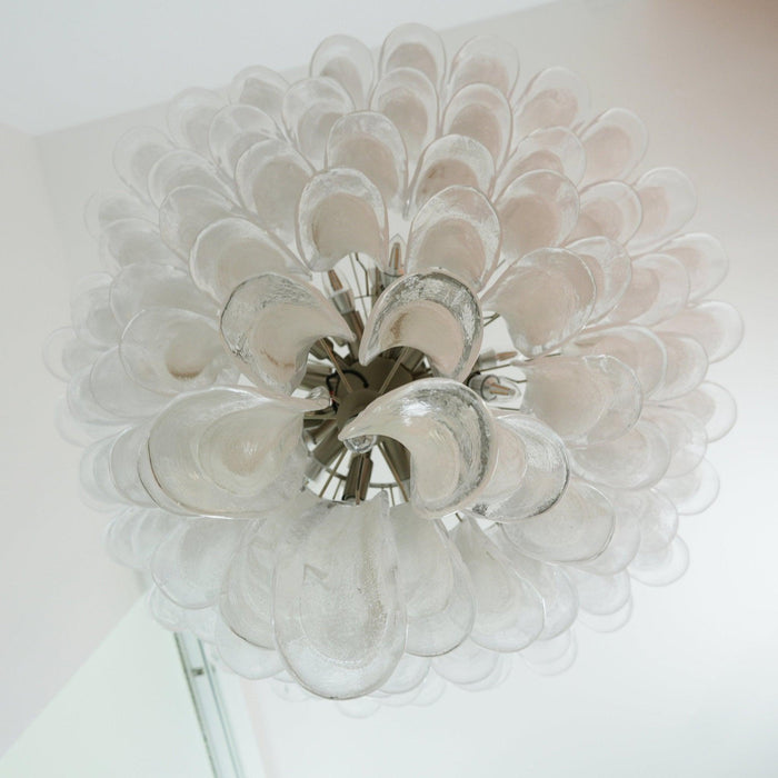 Murano White Glass Petals Chandelier-DWHOME