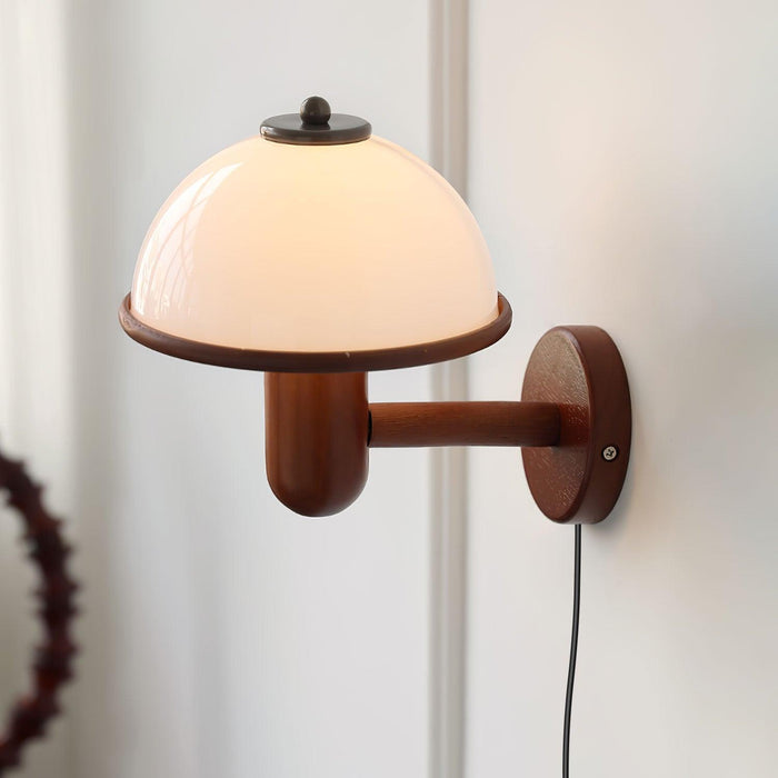 Mushroom Wood Wall Lamp-DWHOME