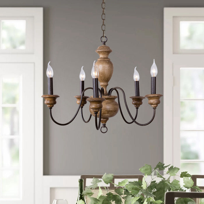Neddy Wood Chandelier-DWHOME