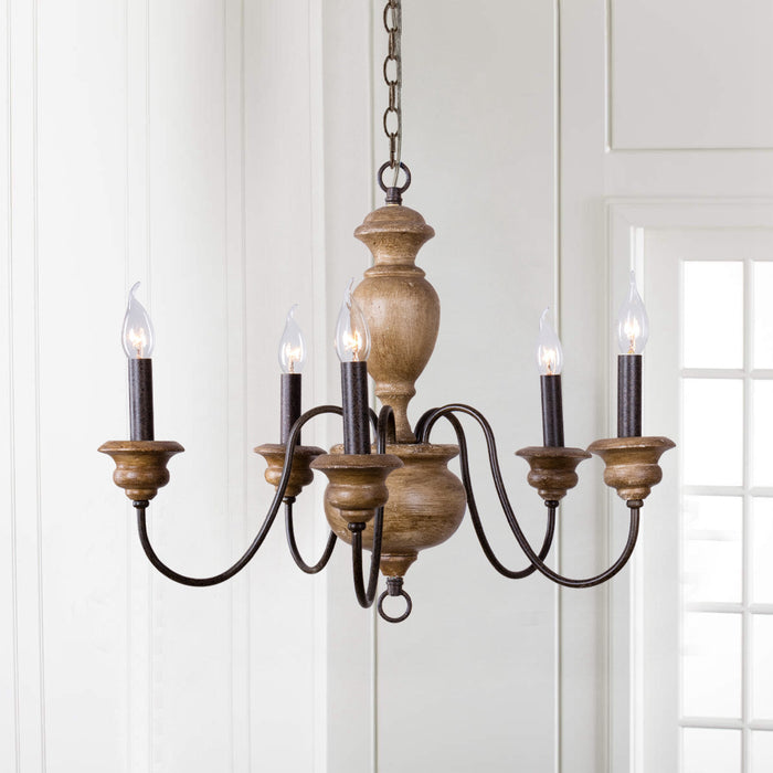 Neddy Wood Chandelier-DWHOME