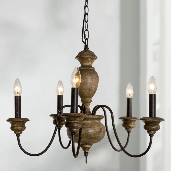 Neddy Wood Chandelier-DWHOME