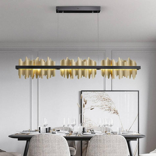 Nera Brushed Brass Dining Room Chandelier-DWHOME