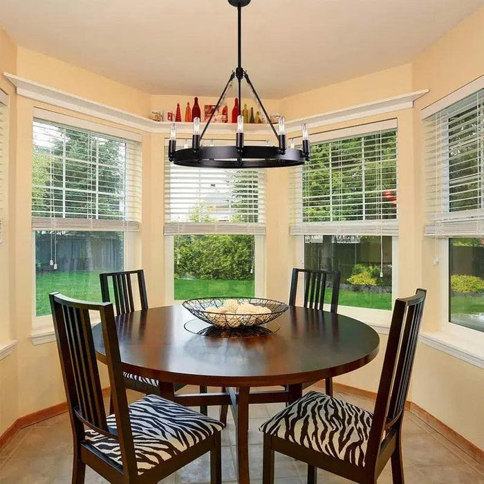 Neva Round Rustic Chandelier-DWHOME