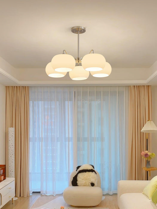Nickel Glass Persimmon Chandelier-DWHOME