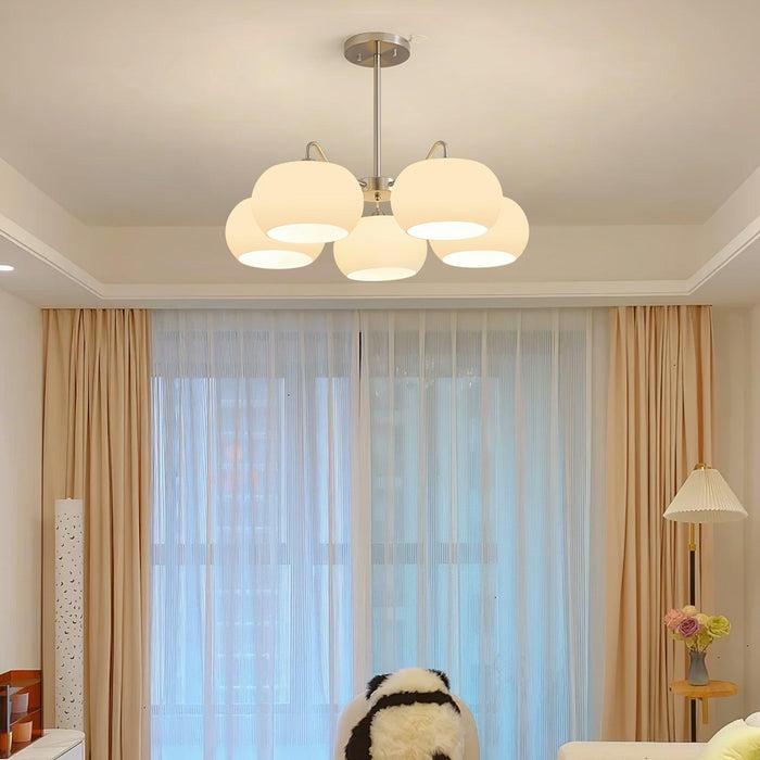 Nickel Glass Persimmon Chandelier-DWHOME
