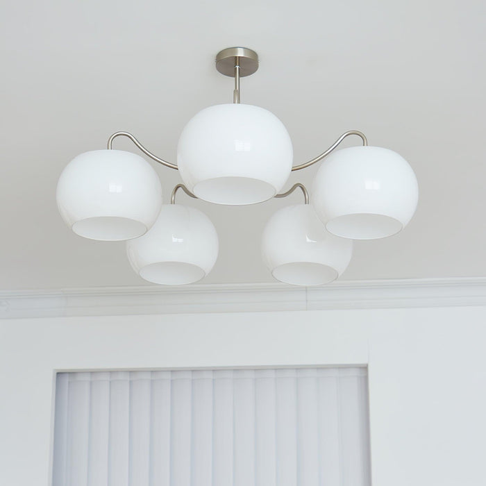 Nickel Glass Persimmon Chandelier-DWHOME