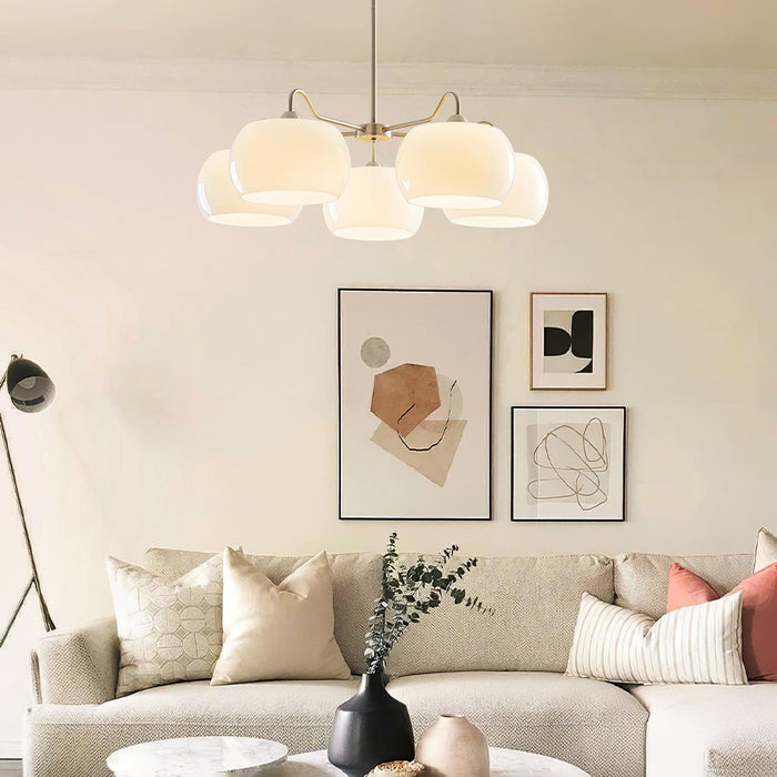 Nickel Glass Persimmon Chandelier-DWHOME