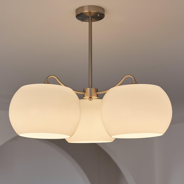 Nickel Glass Persimmon Chandelier-DWHOME
