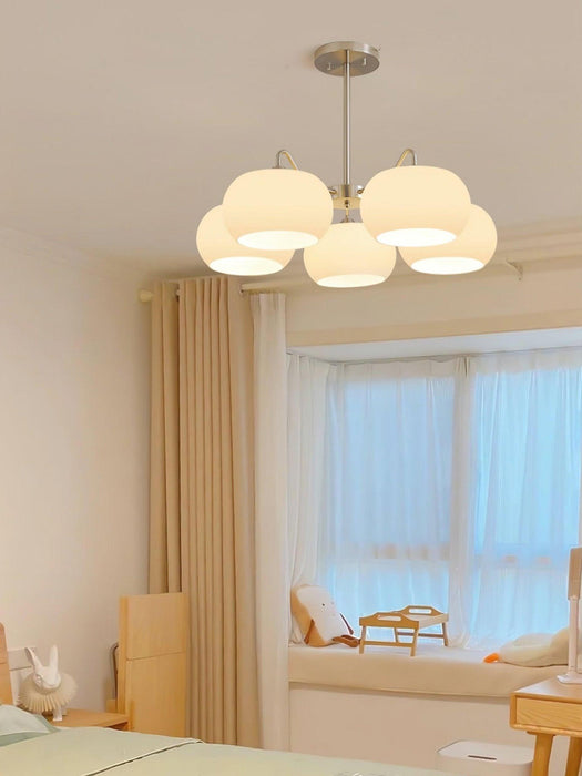 Nickel Glass Persimmon Chandelier-DWHOME