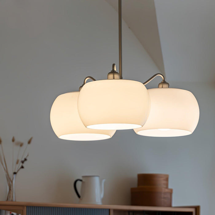 Nickel Glass Persimmon Chandelier-DWHOME
