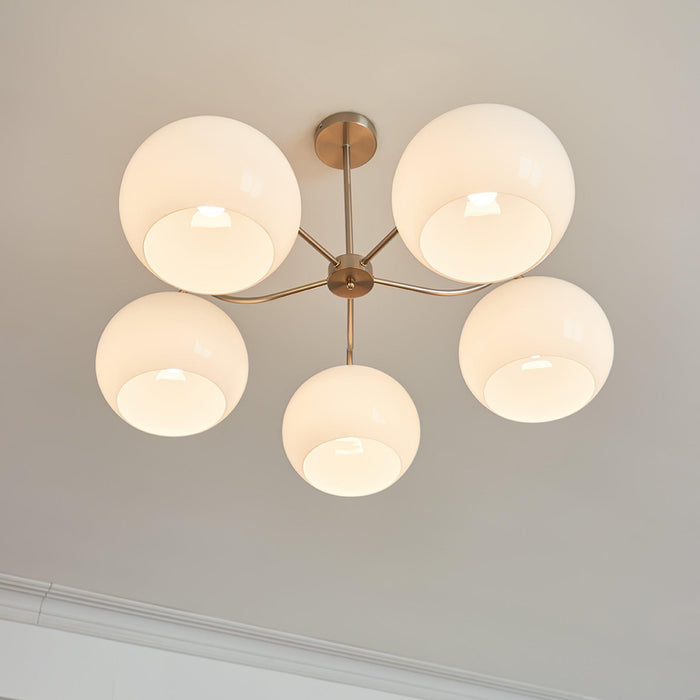 Nickel Glass Persimmon Chandelier-DWHOME