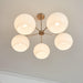 Nickel Glass Persimmon Chandelier-DWHOME