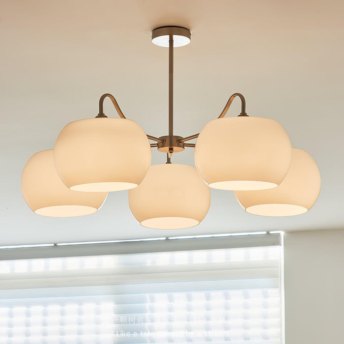 Nickel Glass Persimmon Chandelier-DWHOME
