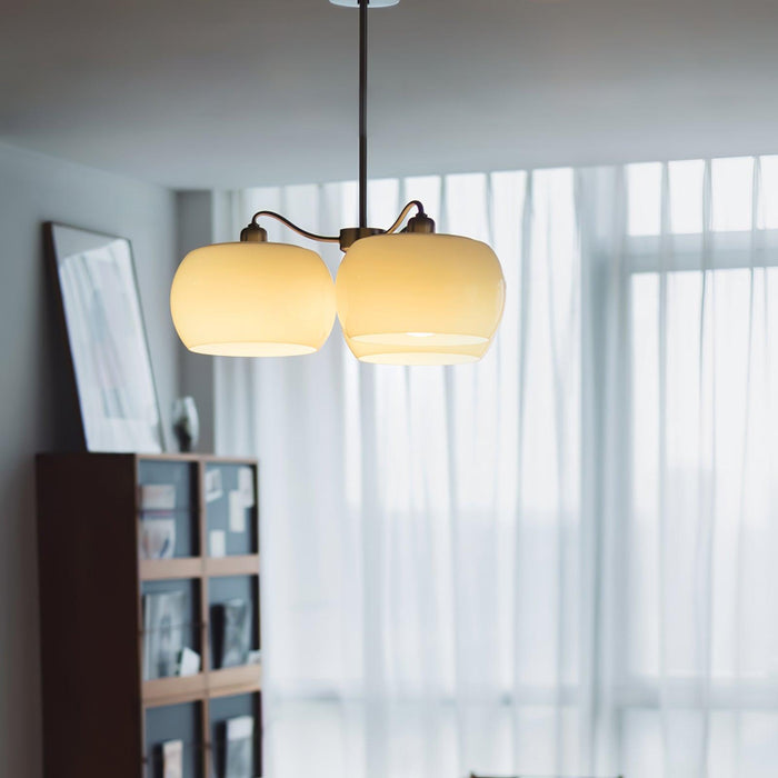 Nickel Glass Persimmon Chandelier-DWHOME