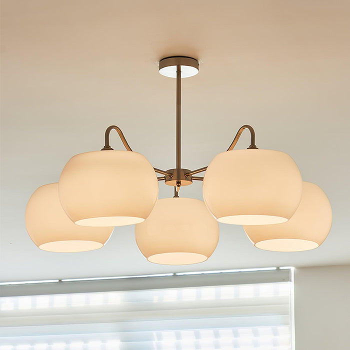 Nickel Glass Persimmon Chandelier-DWHOME