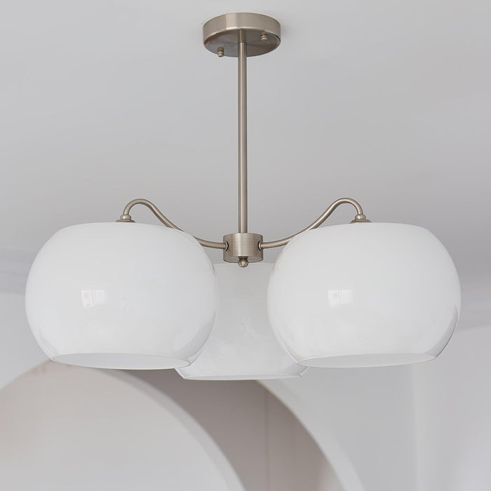 Nickel Glass Persimmon Chandelier-DWHOME