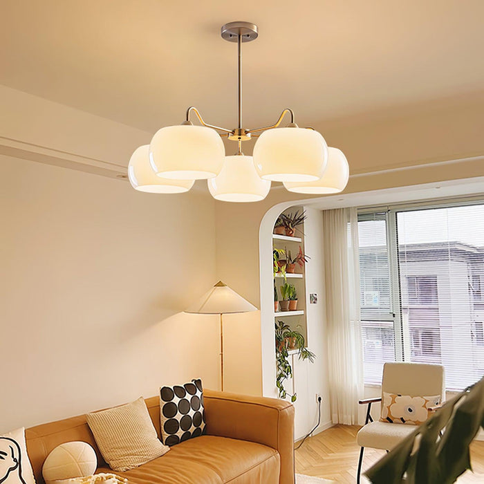 Nickel Glass Persimmon Chandelier-DWHOME