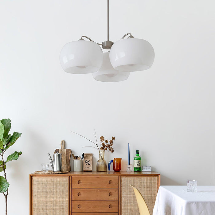 Nickel Glass Persimmon Chandelier-DWHOME
