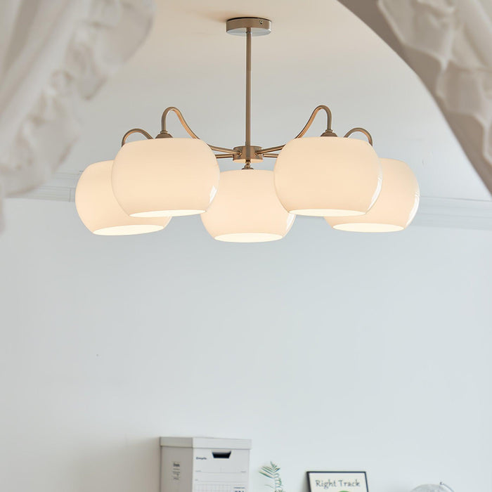 Nickel Glass Persimmon Chandelier-DWHOME