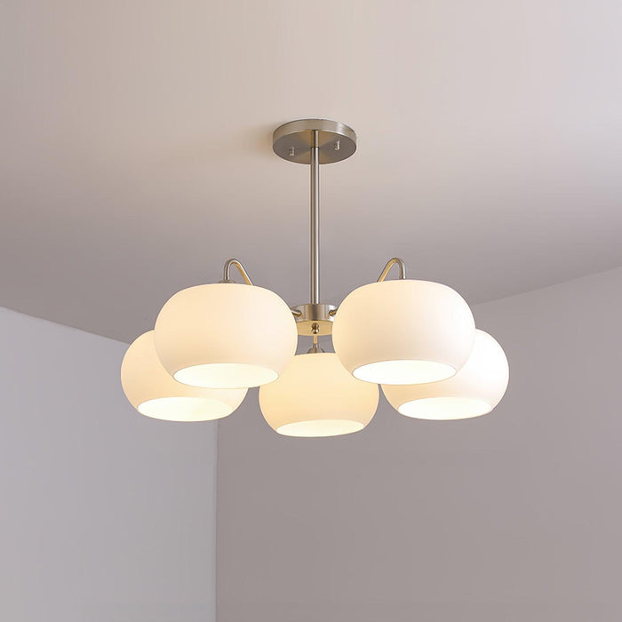 Nickel Glass Persimmon Chandelier-DWHOME