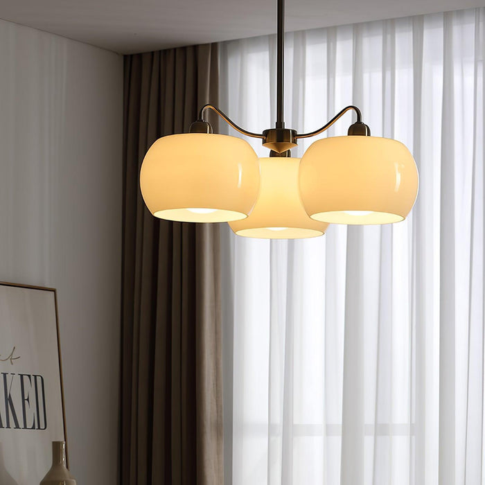 Nickel Glass Persimmon Chandelier-DWHOME