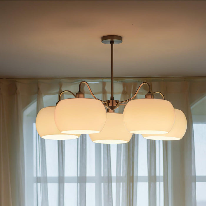 Nickel Glass Persimmon Chandelier-DWHOME