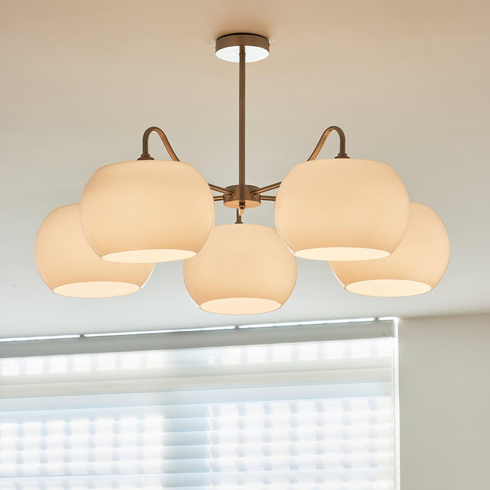 Nickel Glass Persimmon Chandelier-DWHOME
