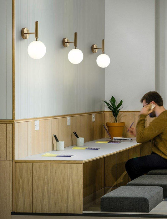 Nilsen Ball Shaped Glass Wall Light - DWHOME