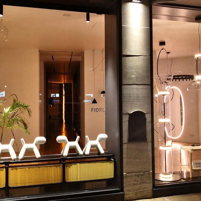 Bamboo Glass Floor Lamp-DWHOME