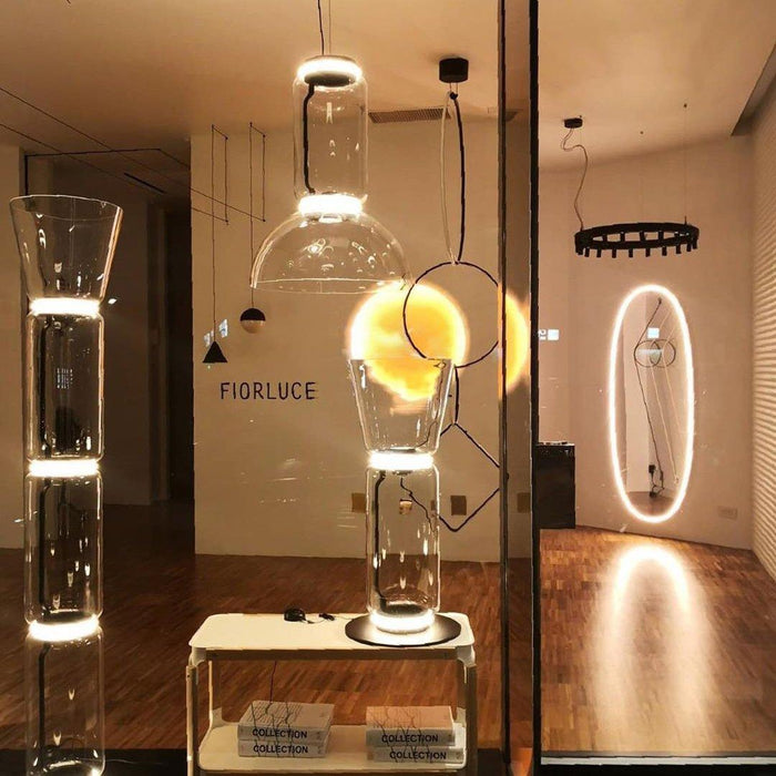 Bamboo Glass Floor Lamp-DWHOME
