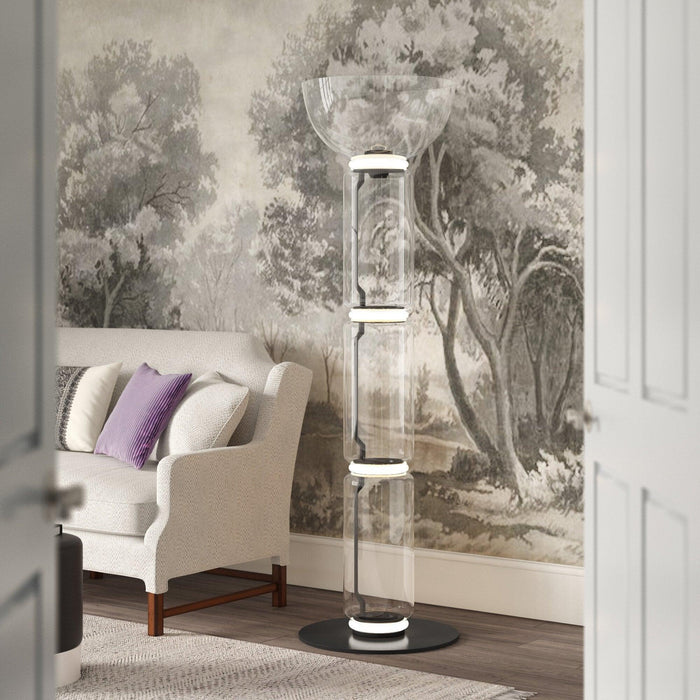 Bamboo Glass Floor Lamp-DWHOME