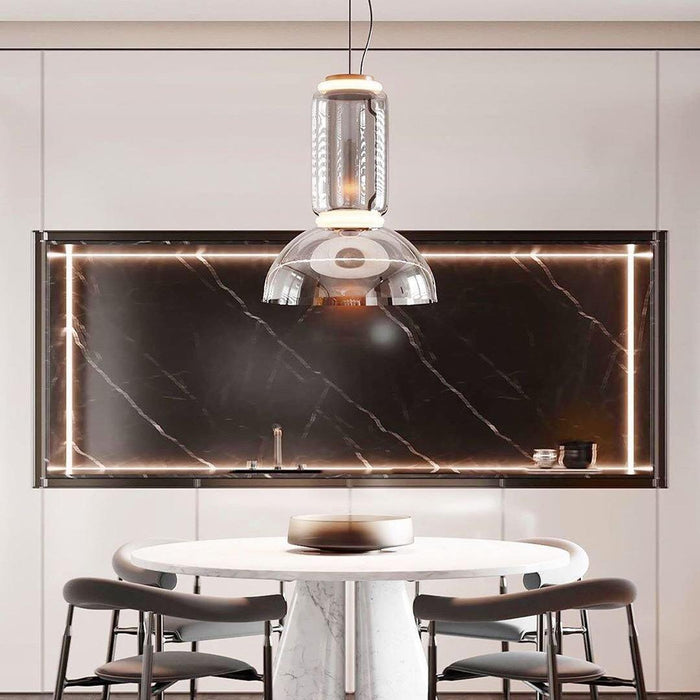 Cylindrical Glass Pendant Light-DWHOME