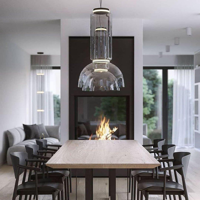 Cylindrical Glass Pendant Light-DWHOME