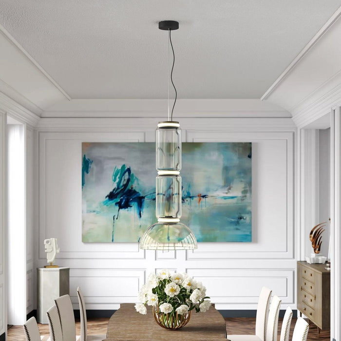 Cylindrical Glass Pendant Light-DWHOME