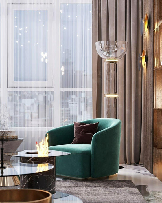Bamboo Glass Floor Lamp-DWHOME