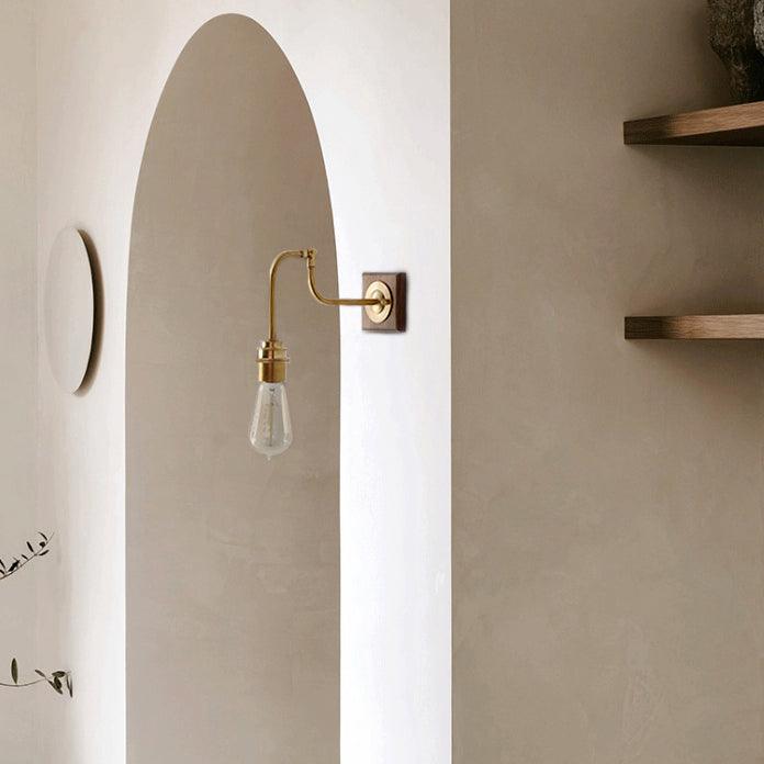 Ogilvy brushed brass & wood wall light - DWHOME