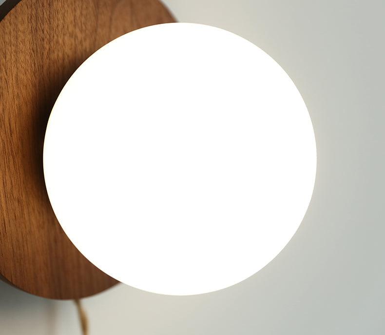 Odesa Wooden Plate Minimalist Line Wall Light-DWHOME