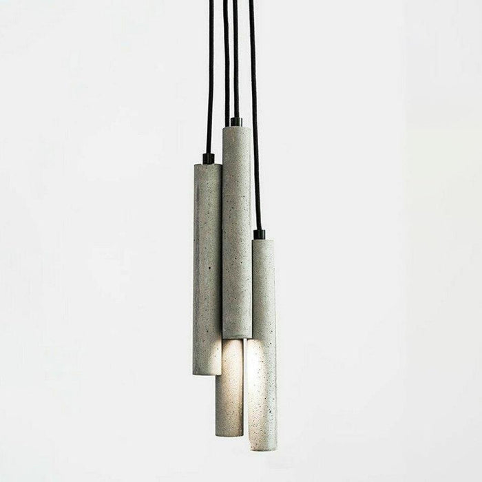 Long Concrete Pipe Minimalist Line Pendant Light - DWHOME
