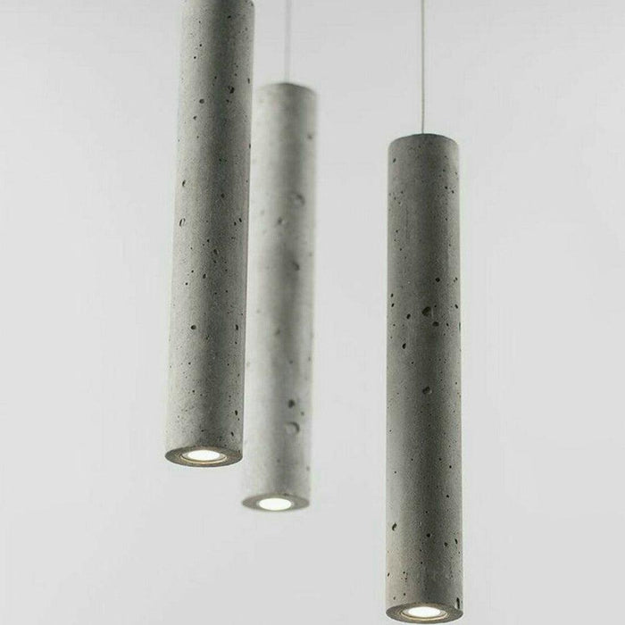 Long Concrete Pipe Minimalist Line Pendant Light - DWHOME