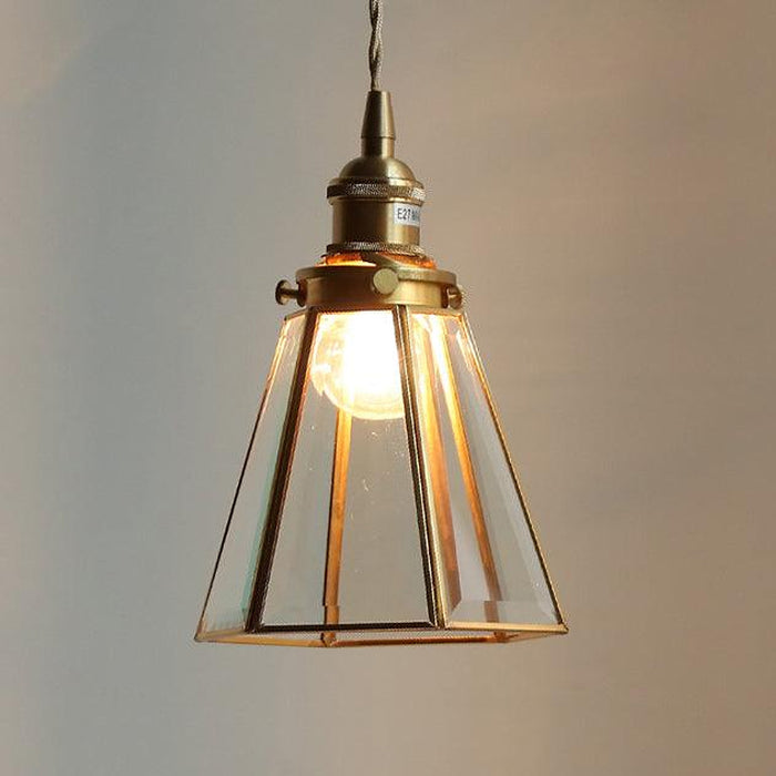 "Lanterna suspension en laiton et verre-DWHOME"