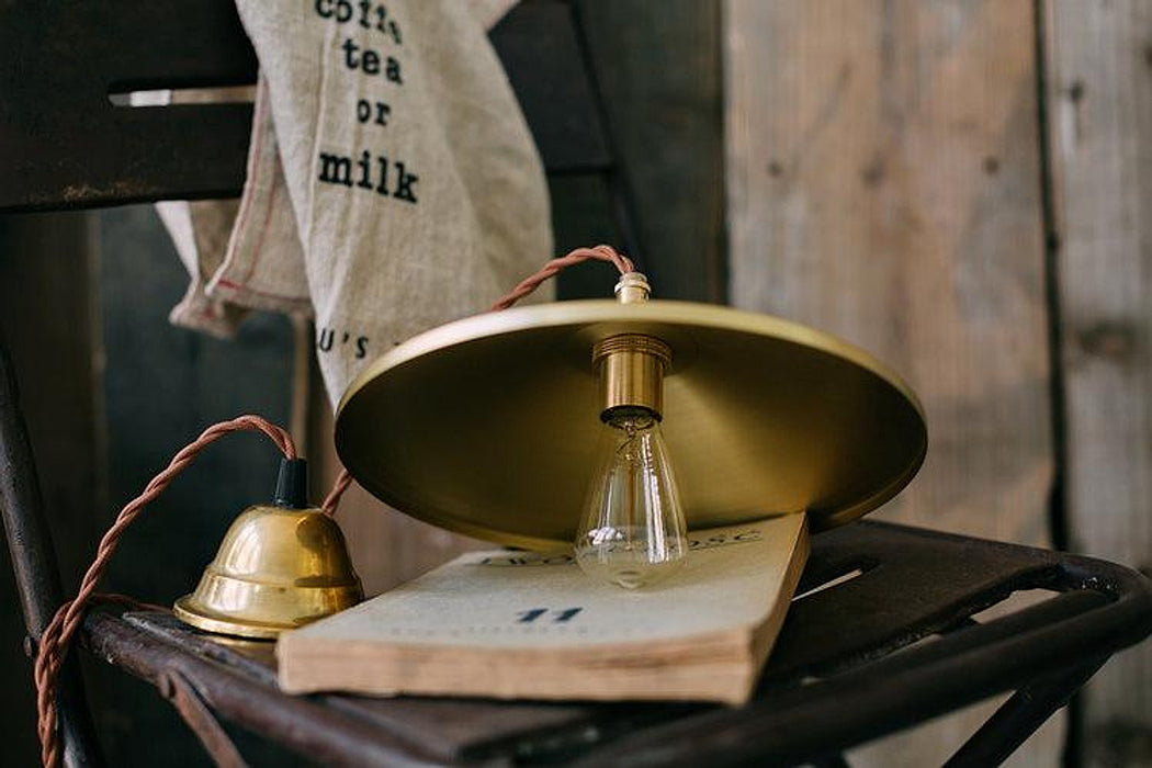 Trudeau Brass Shade Minimalist Pendant Light-DWHOME