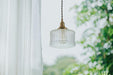 Matilda Glass Mid Century Vintage look Brass Fitting Pendant Light - DWHOME