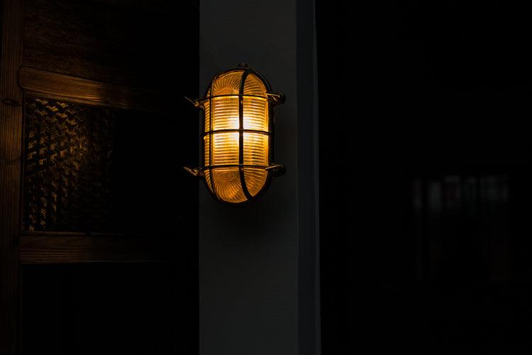 Nautilus Oval brass cage outdoor wall light / ceiling Light-DWHOME