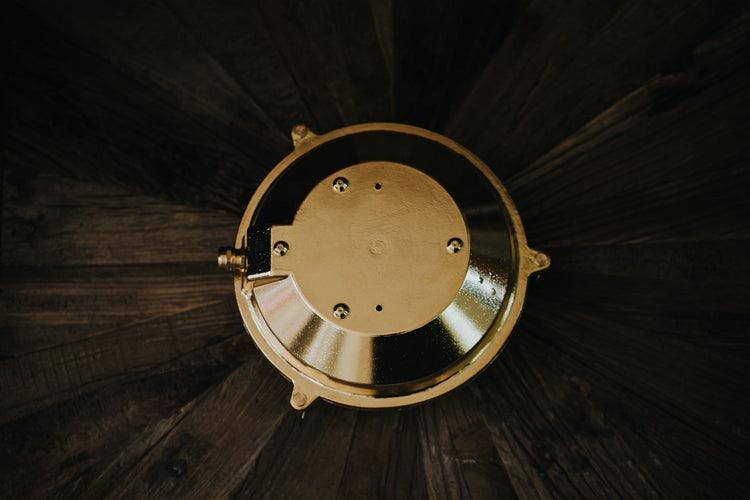 Nautilus Round Brass cage outdoor wall light / ceiling light - DWHOME