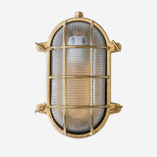 Nautilus Oval brass cage outdoor wall light / ceiling Light-DWHOME